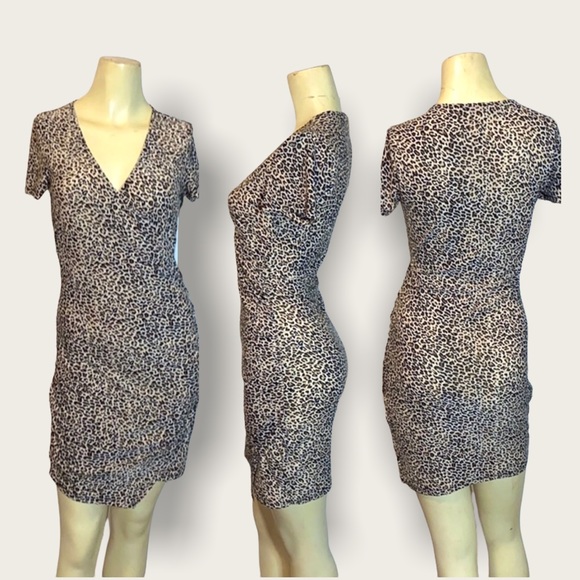 NWOT SHEIN leopard print mock wrap dress size M Y2K 90S 80S - Picture 6 of 10